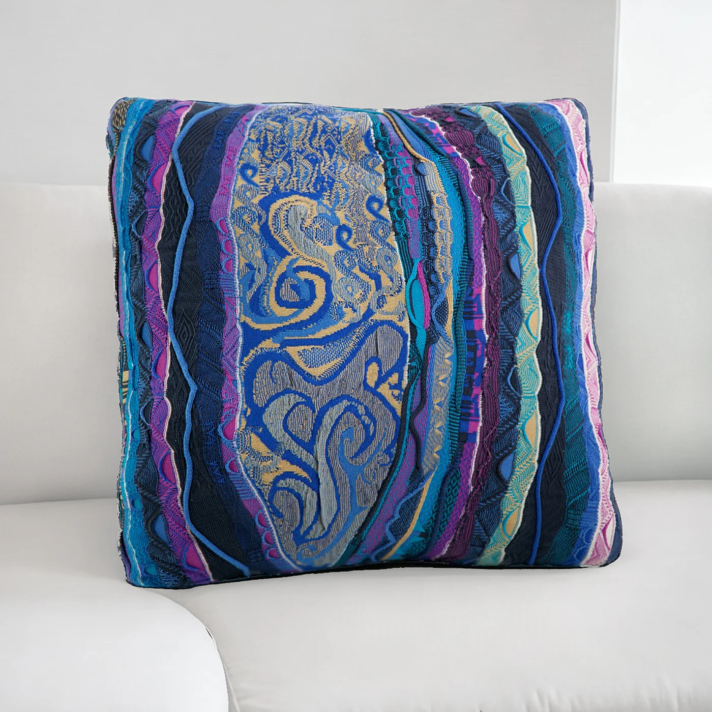 COOGI Classic Blue Throw Pillow 18x18 Inch - Image 2
