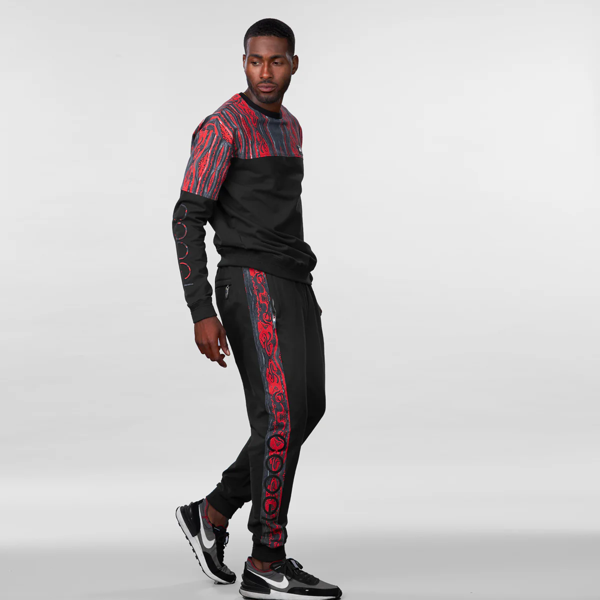 COOGI Classic Red-Black Fleece Jogger - Image 3