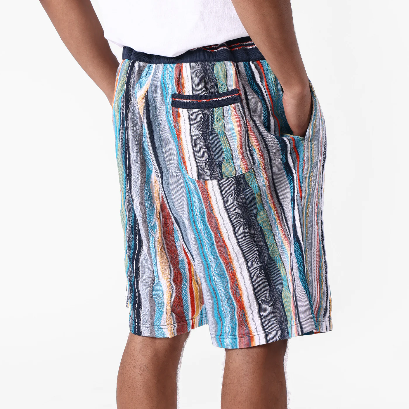 COOGI Light Weight Sweater Knit Shorts in Blue and Gray - Image 4