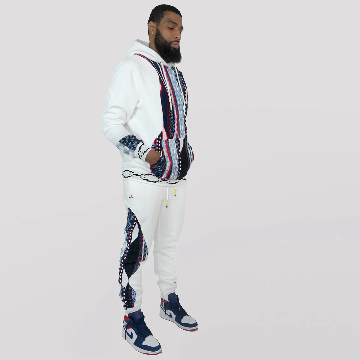 COOGI Native Blues (Mixed-Media Sweater Pieced) Fleece Jogger - Image 3