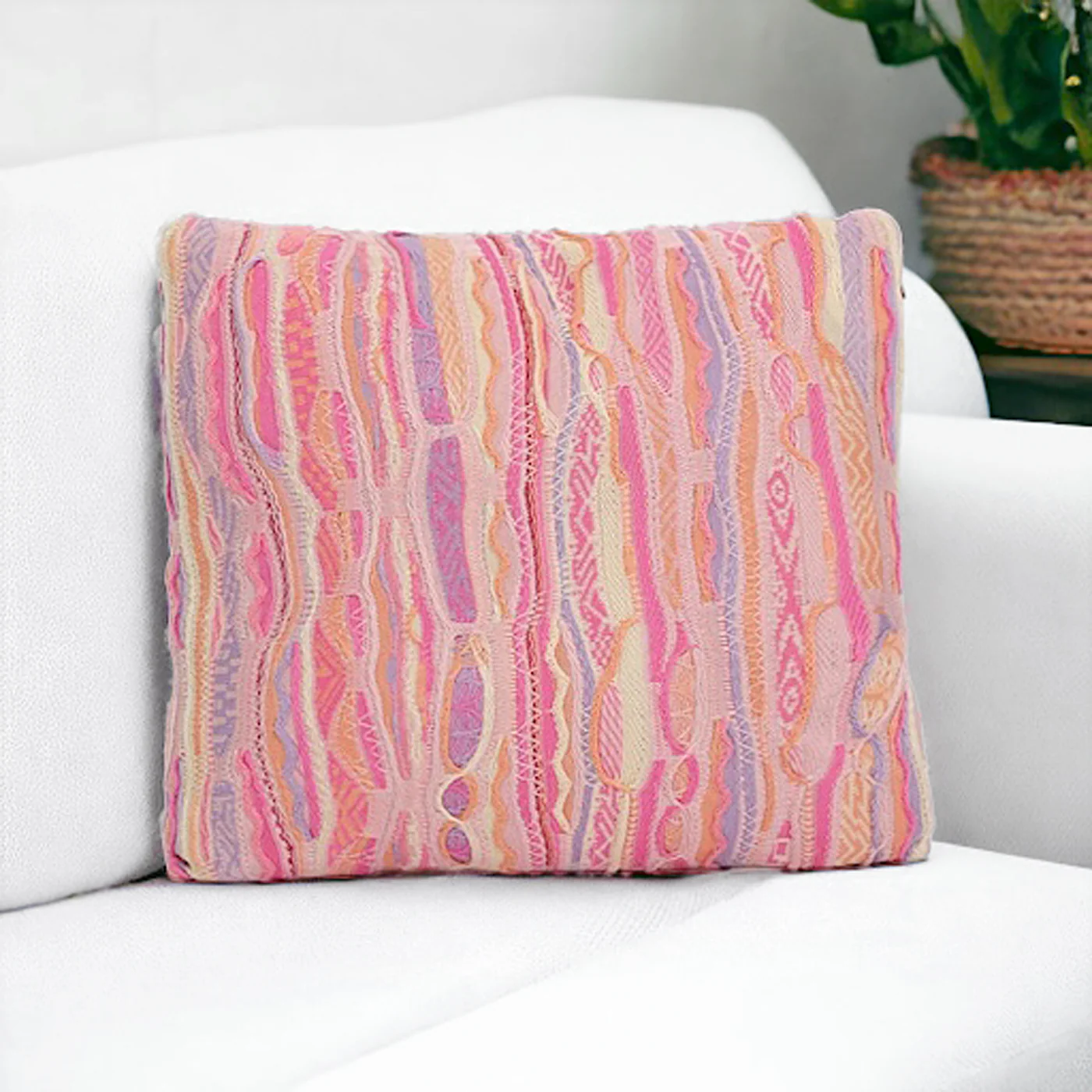 COOGI Pacific Rose Throw Pillow 21x21 Inch - Image 2