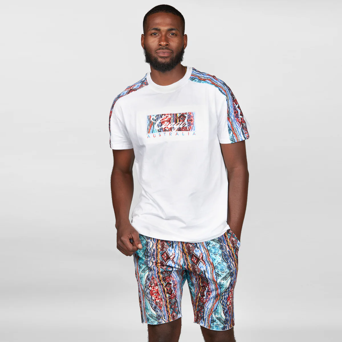 COOGI RED-BLUE ALL-OVER OG FLEECE SHORTS - Image 3
