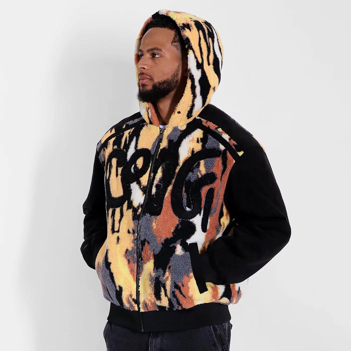 New - COOGI Intarsia Full-Zip Sherpa Hoody - Oversized - Image 5