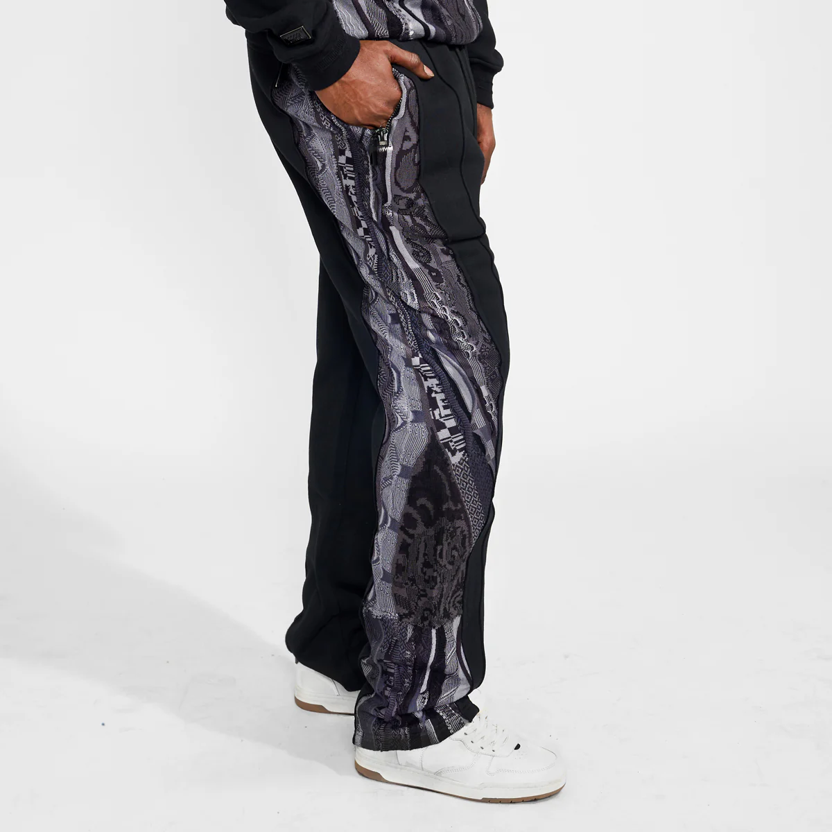 COOGI Sweater Pieced Fleece Jogger - Black V2 - Image 2