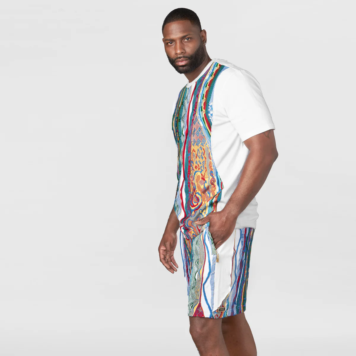 COOGI Sweater-Pieced Tee in White - Image 3