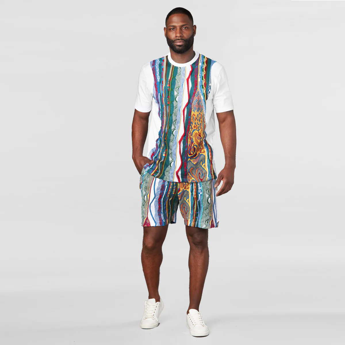 COOGI Sweater-Pieced Tee in White - Image 4