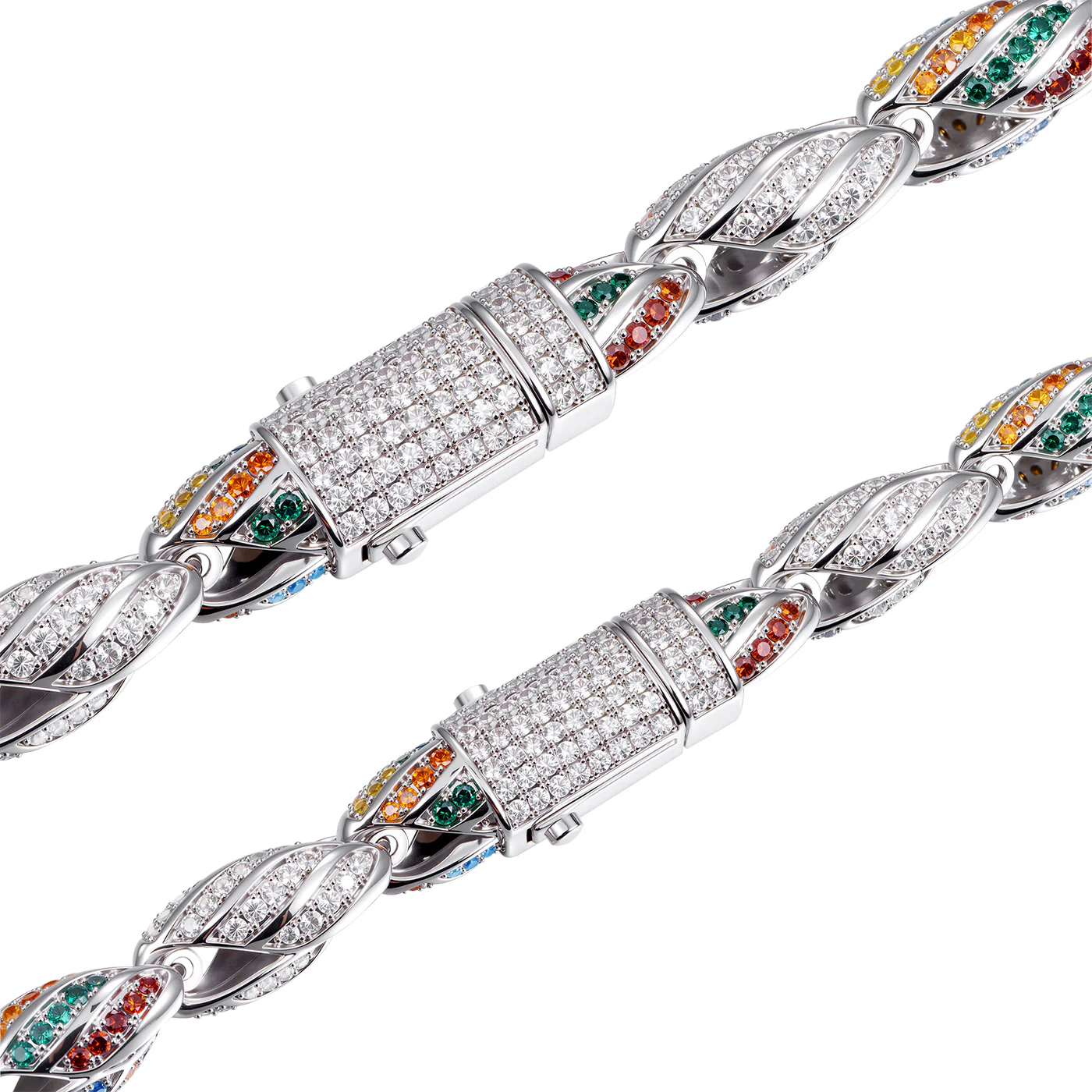 COOGI Twisted Rope Necklace "The Outback" - White Gold Plated - Image 4
