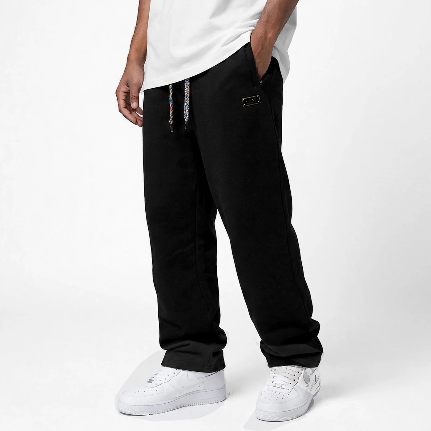 New - COOGI  - Block Logo and Statement-Sweat Pant - Oversized - Black: COOGI Crown Reserve HeavyLuxe Fleece - Image 3