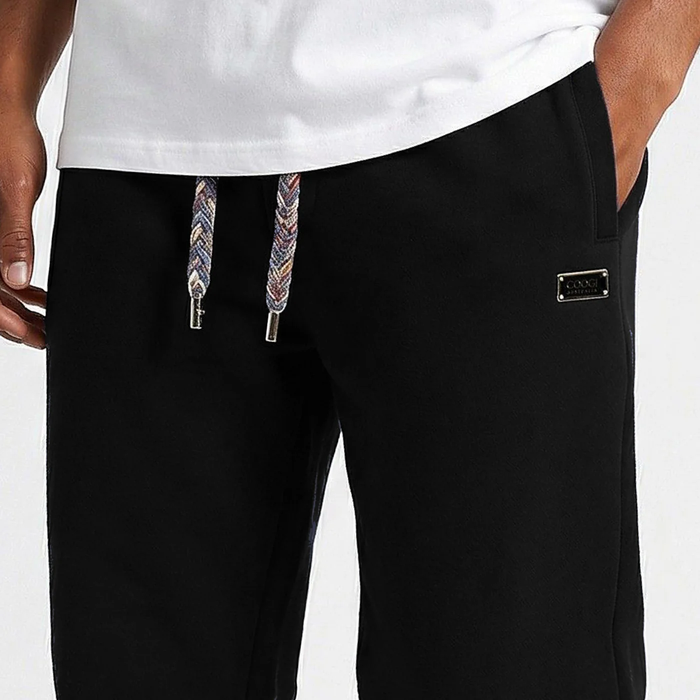 New - COOGI  - Block Logo and Statement-Sweat Pant - Oversized - Black: COOGI Crown Reserve HeavyLuxe Fleece - Image 4