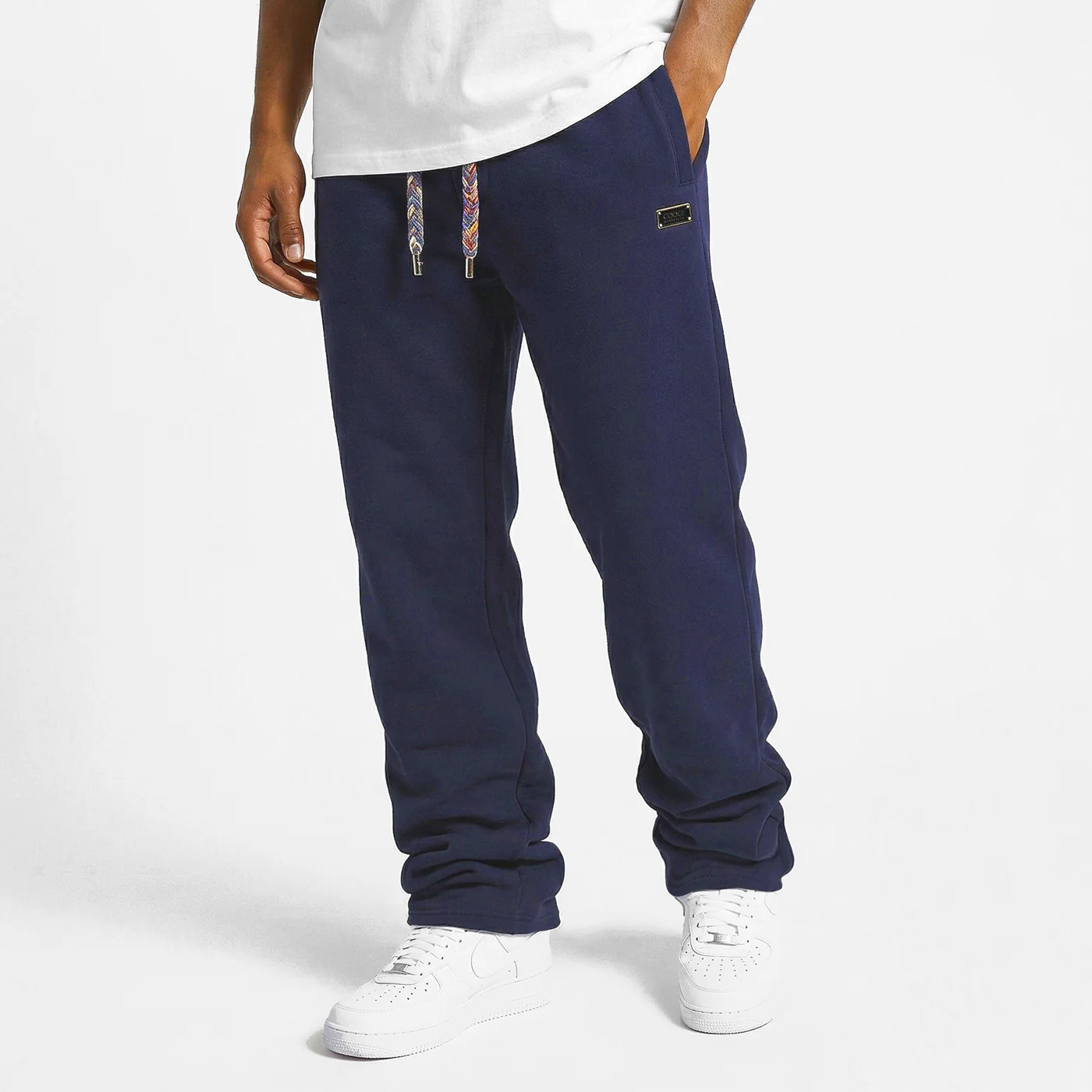 New - COOGI  - Block Logo and Statement Sweat Pant - Oversized - Navy: COOGI Crown Reserve HeavyLuxe Fleece - Image 3