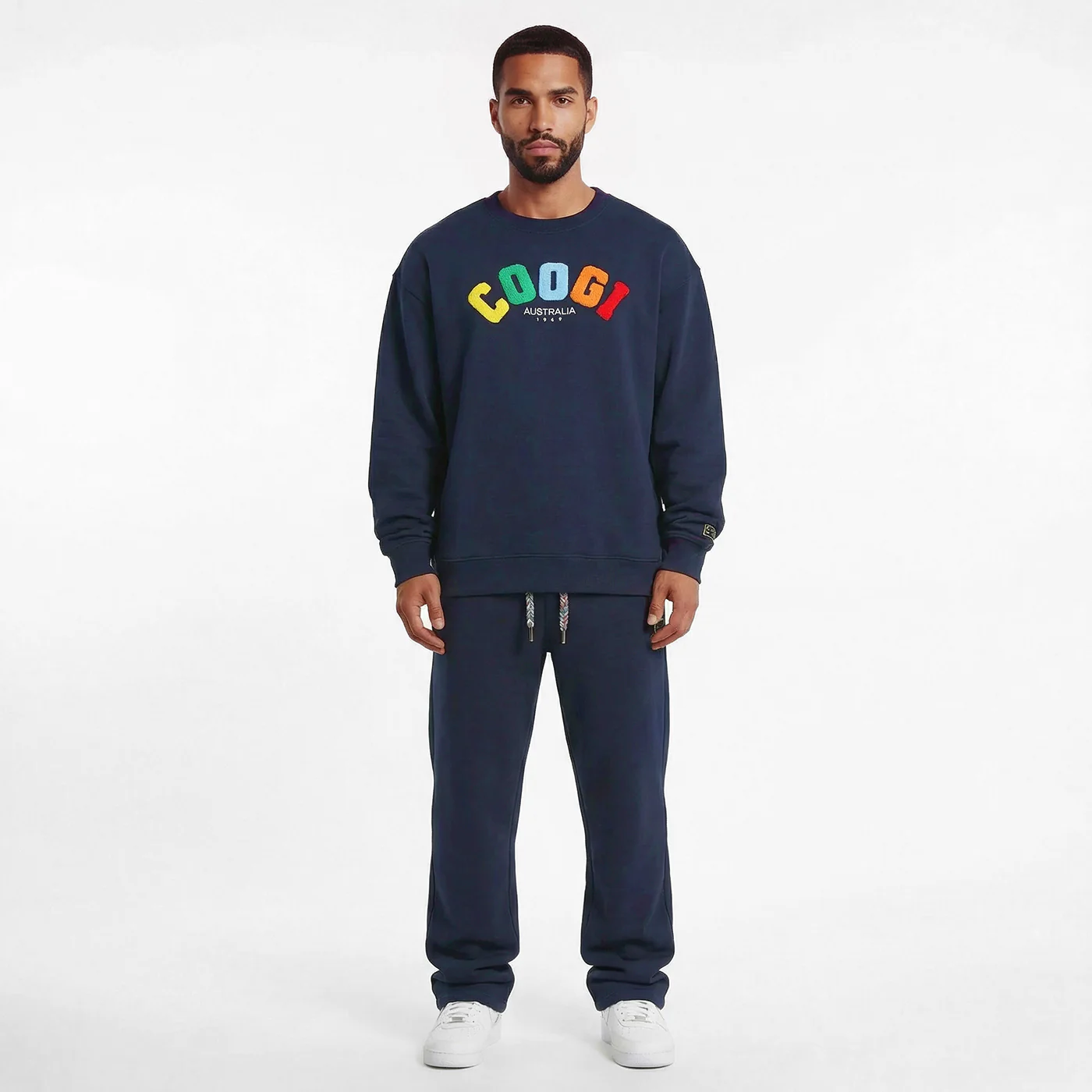 New - COOGI  - Block Logo Crew - Oversized - Navy: COOGI Crown Reserve HeavyLuxe Fleece - Image 3