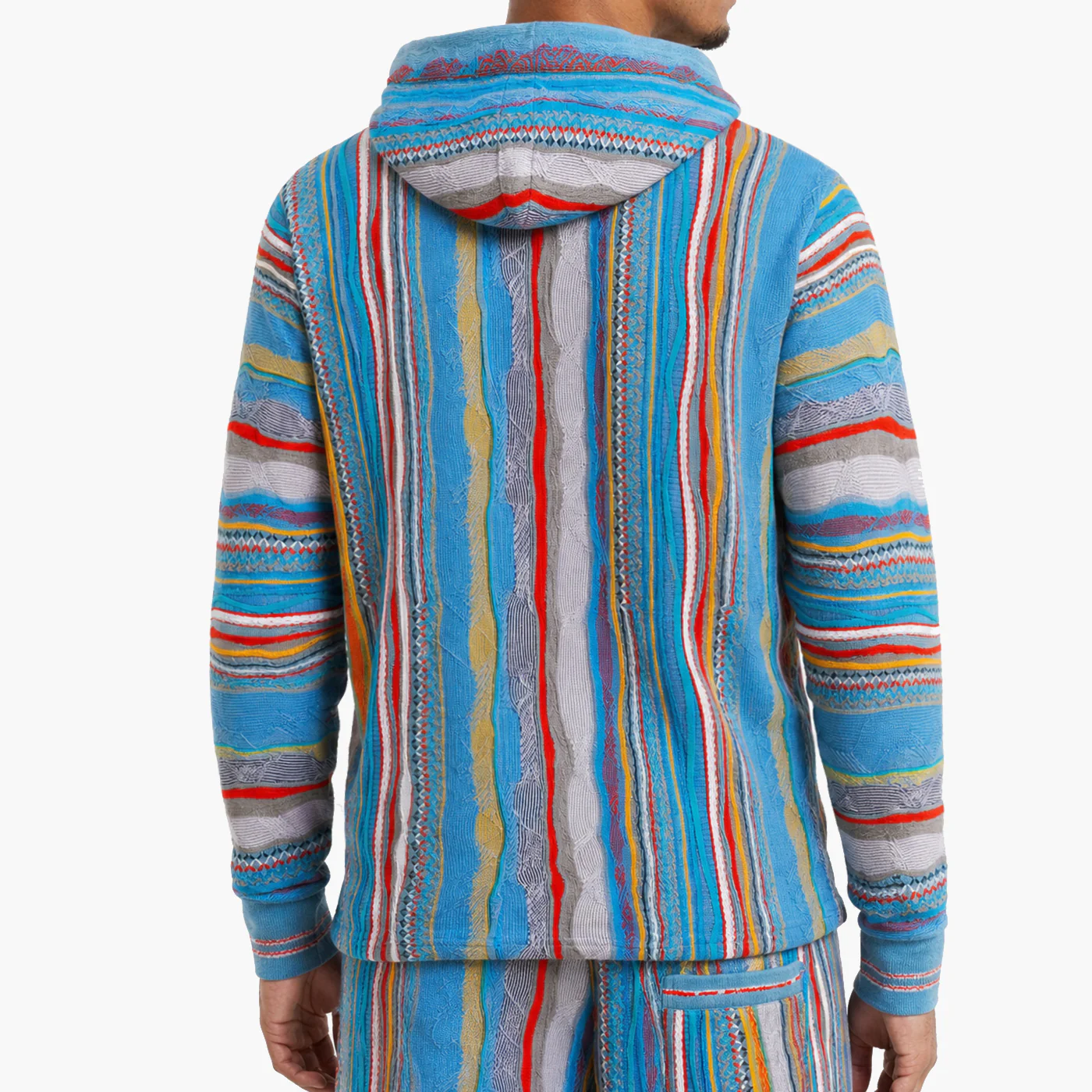 New - COOGI Light Weight Sweater Knit Hoody in Gray and Blue - Image 3