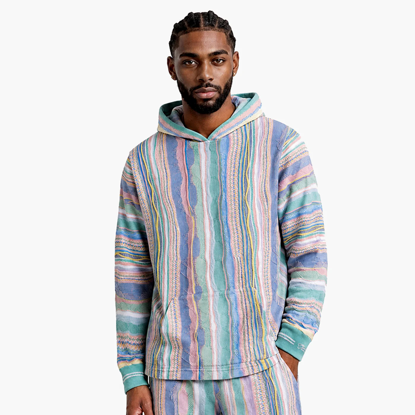 New - COOGI Light Weight Sweater Knit Hoody in Pink and Yellow - Image 2