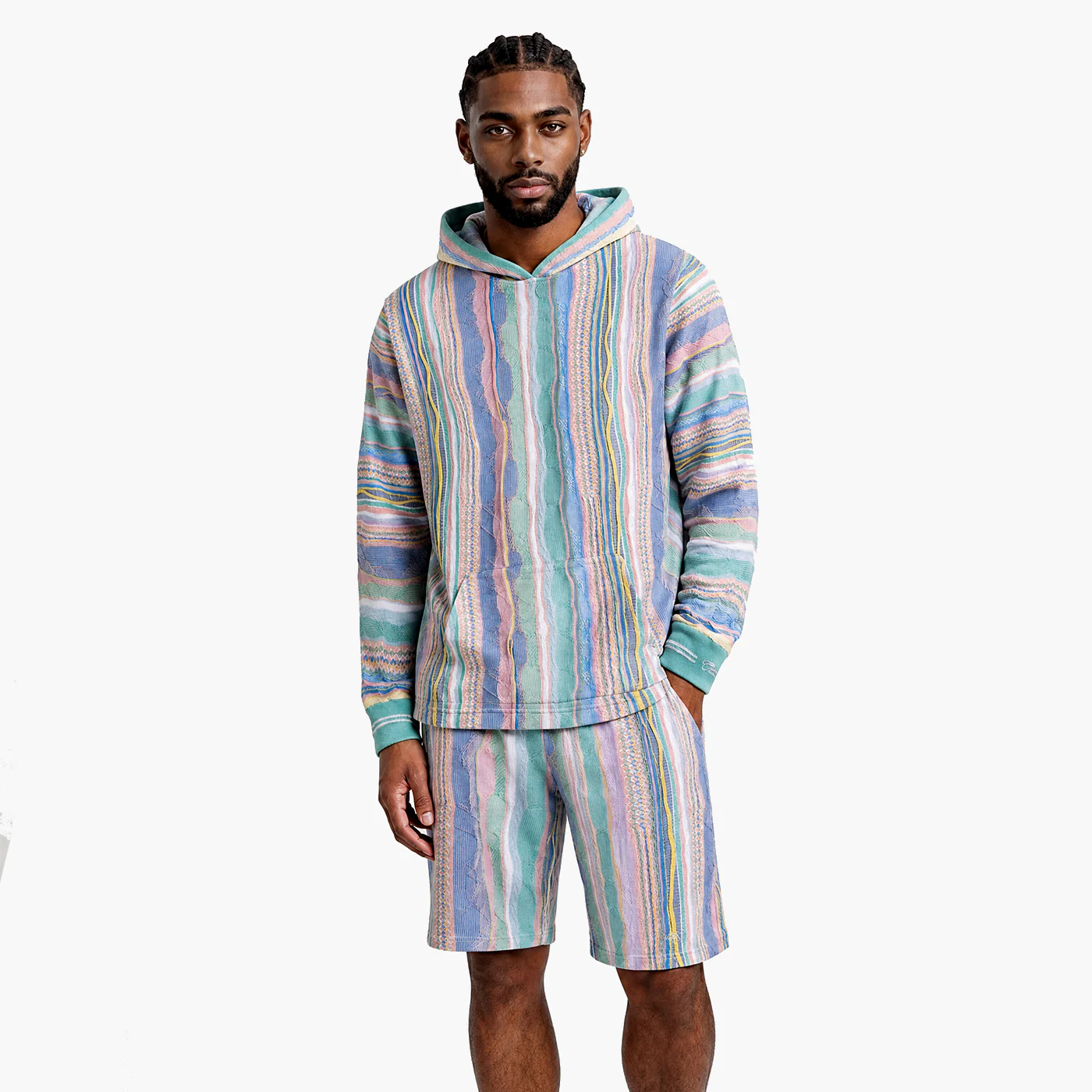 New - COOGI Light Weight Sweater Knit Hoody in Pink and Yellow - Image 4