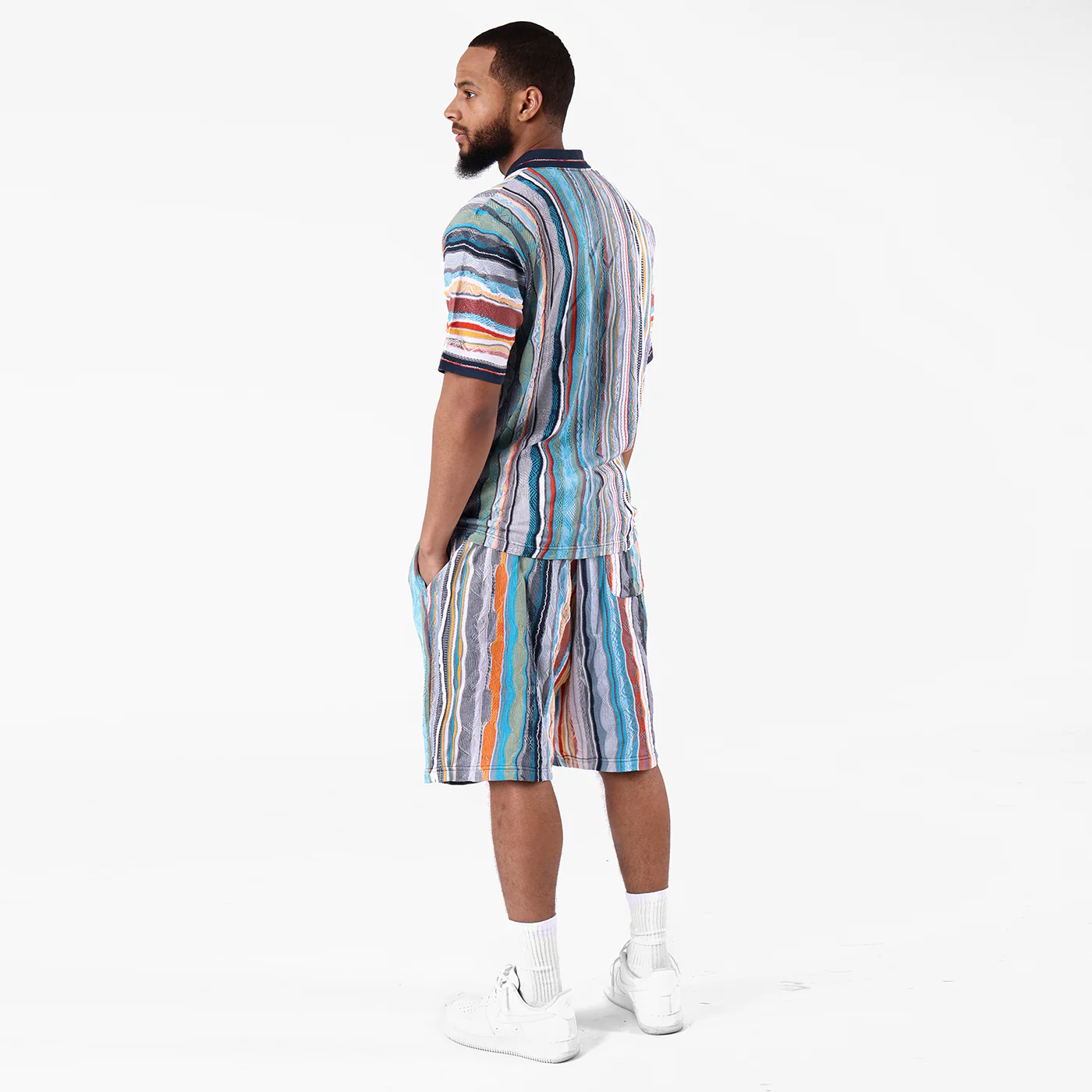 New - COOGI Light Weight Sweater Knit  Polo in Blue and Gray - Image 5