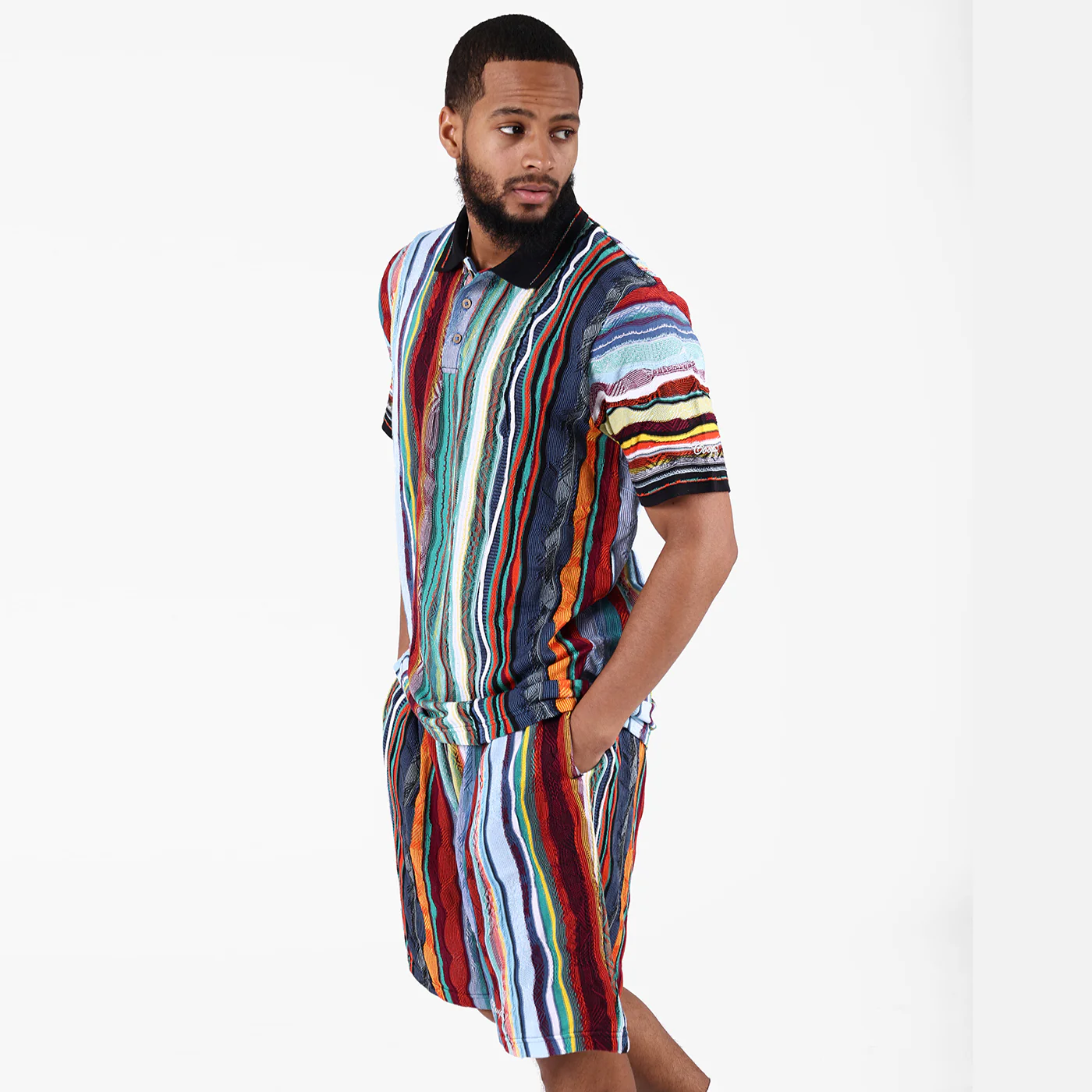 New - COOGI Light Weight Sweater Knit Polo in Jade Black - Image 5