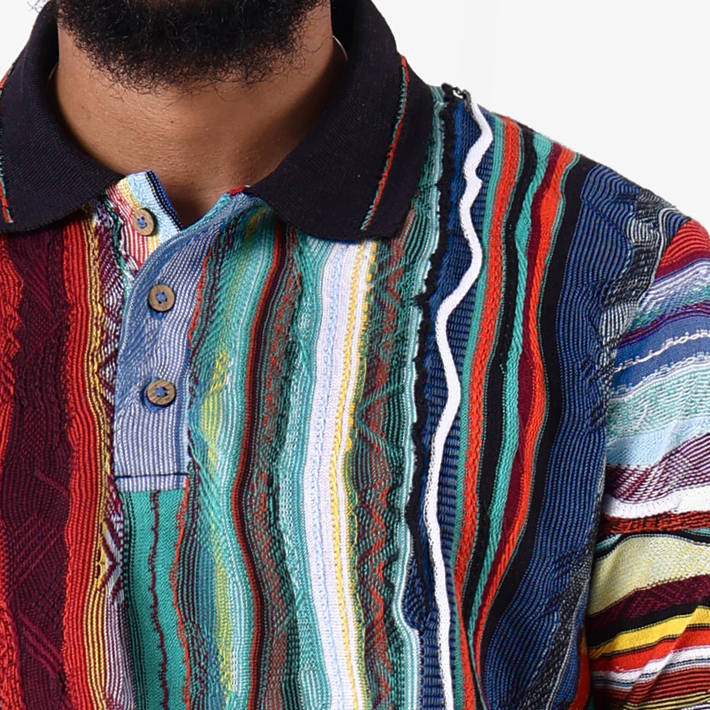 New - COOGI Light Weight Sweater Knit Polo in Jade Black - Image 8