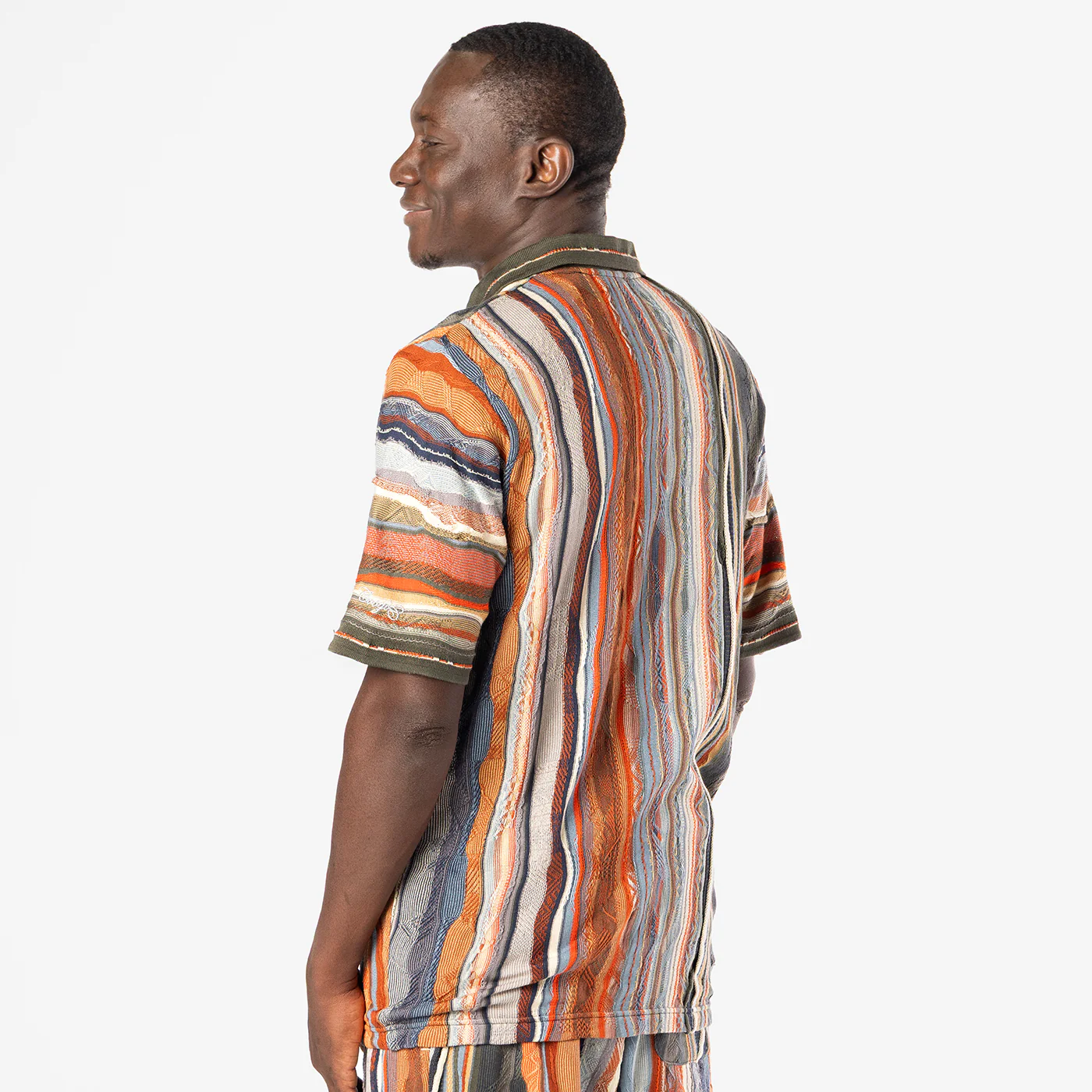 New - COOGI Light Weight Sweater Knit Polo in Natural - Image 3