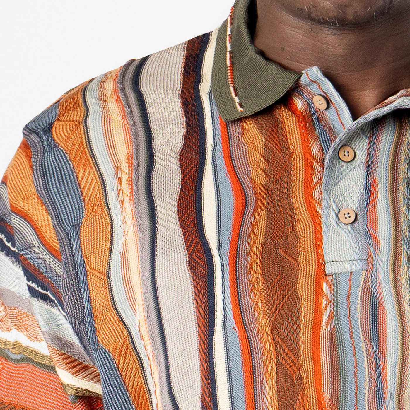 New - COOGI Light Weight Sweater Knit Polo in Natural - Image 6