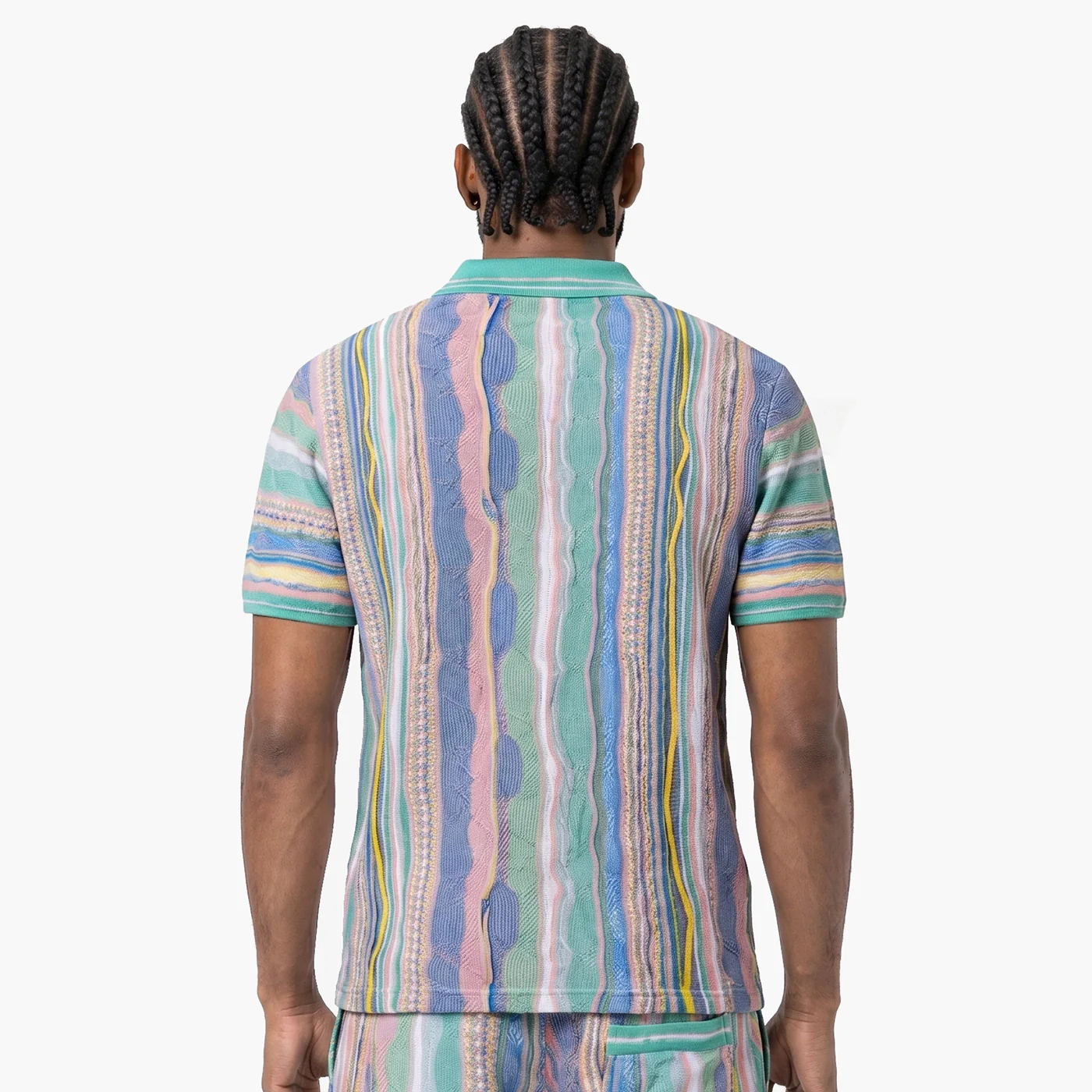 New - COOGI Light Weight Sweater Knit Polo in Pink and Yellow - Image 3