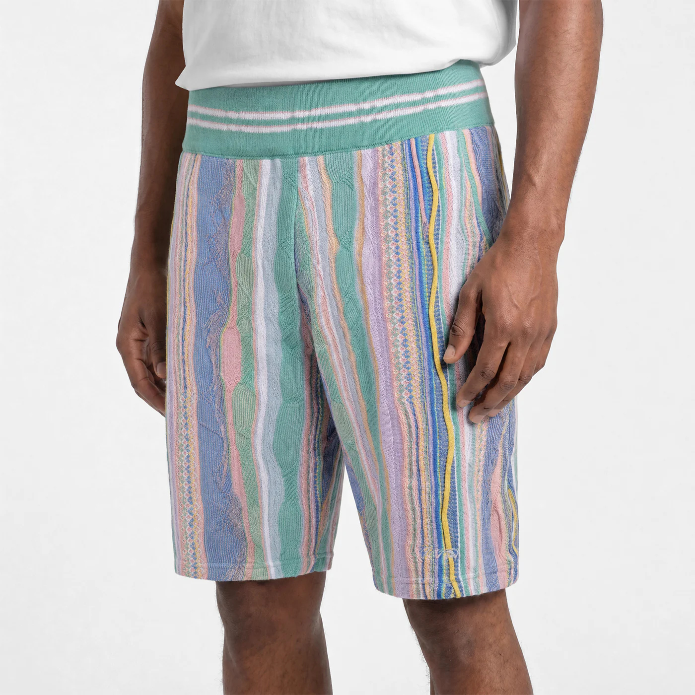 New - COOGI Light Weight Sweater Knit Shorts in Pink and Yellow - Image 2