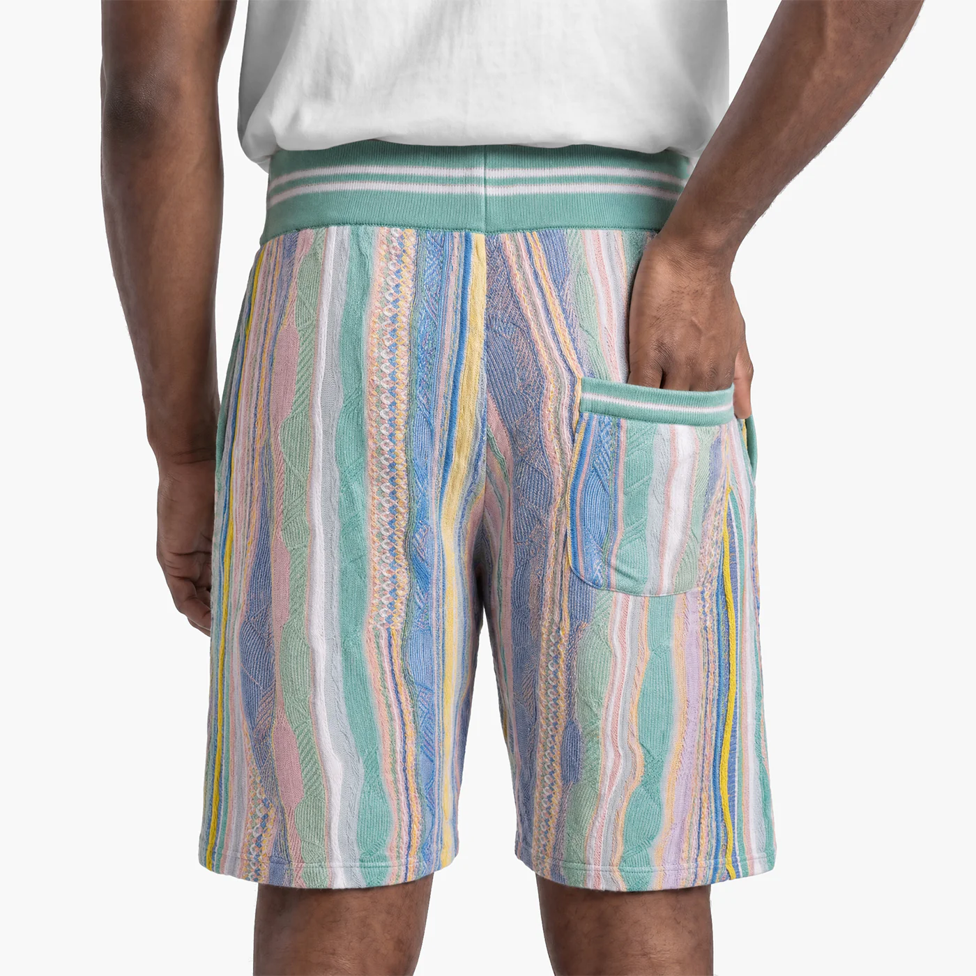 New - COOGI Light Weight Sweater Knit Shorts in Pink and Yellow - Image 3