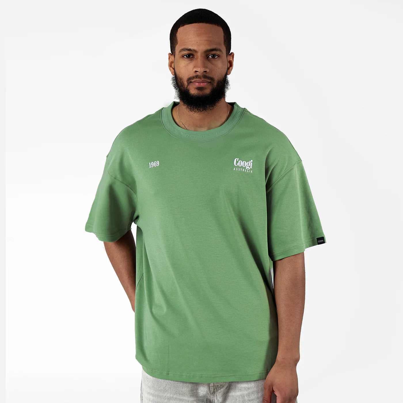 New - COOGI Mask Tee - Oversized - Green - Image 3