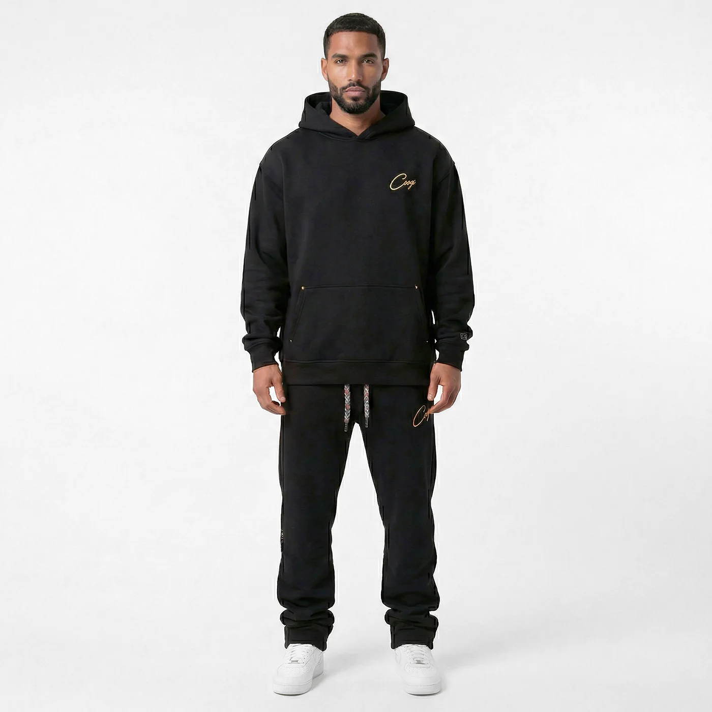 New - COOGI Script Jogger - Oversized - Black: COOGI Crown Reserve HeavyLuxe Fleece - Image 6