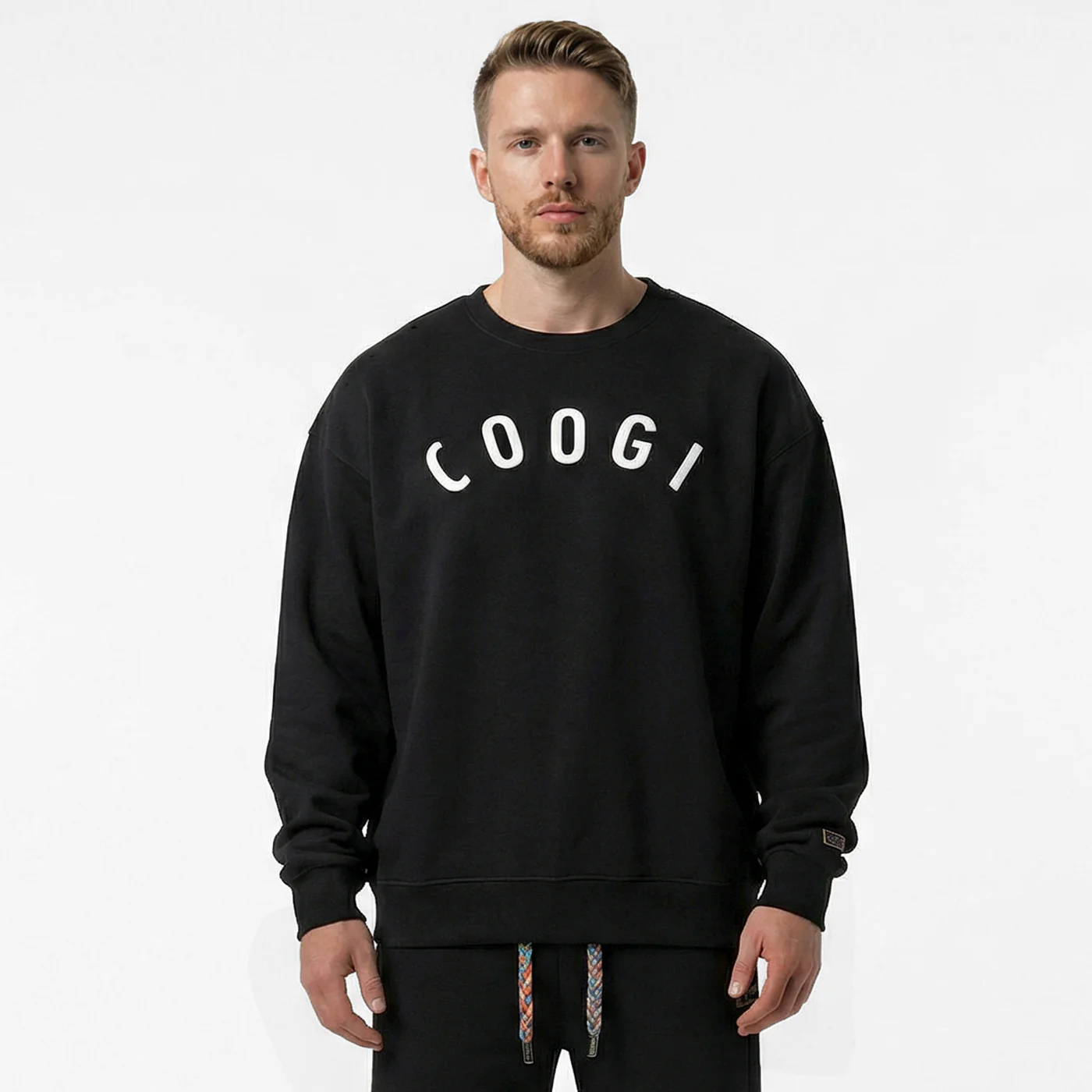 New - COOGI  - Statement Crew - Oversized - Black: COOGI Crown Reserve HeavyLuxe Fleece - Image 2