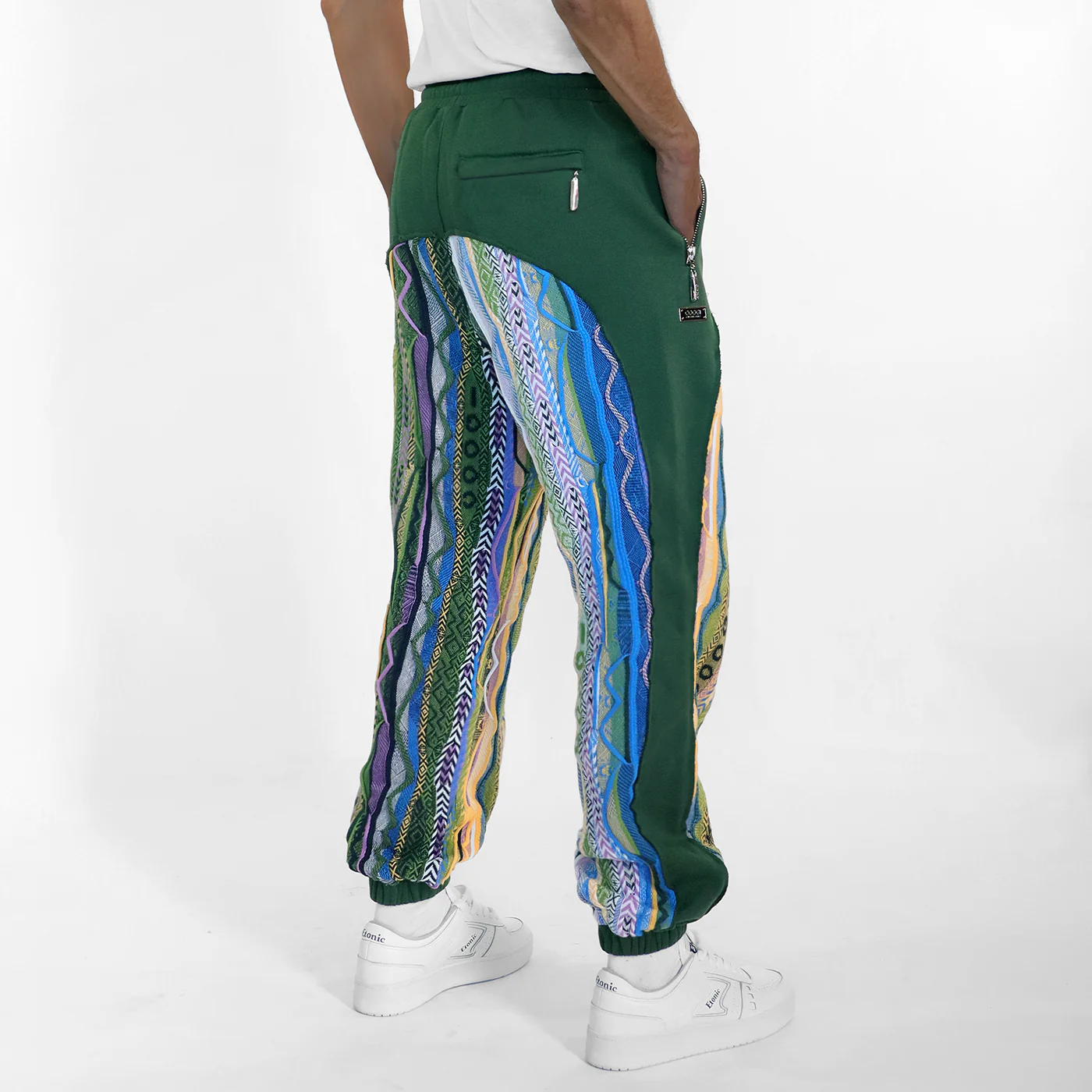 New - COOGI Sweater Pieced Fleece Jogger in Green - Image 3