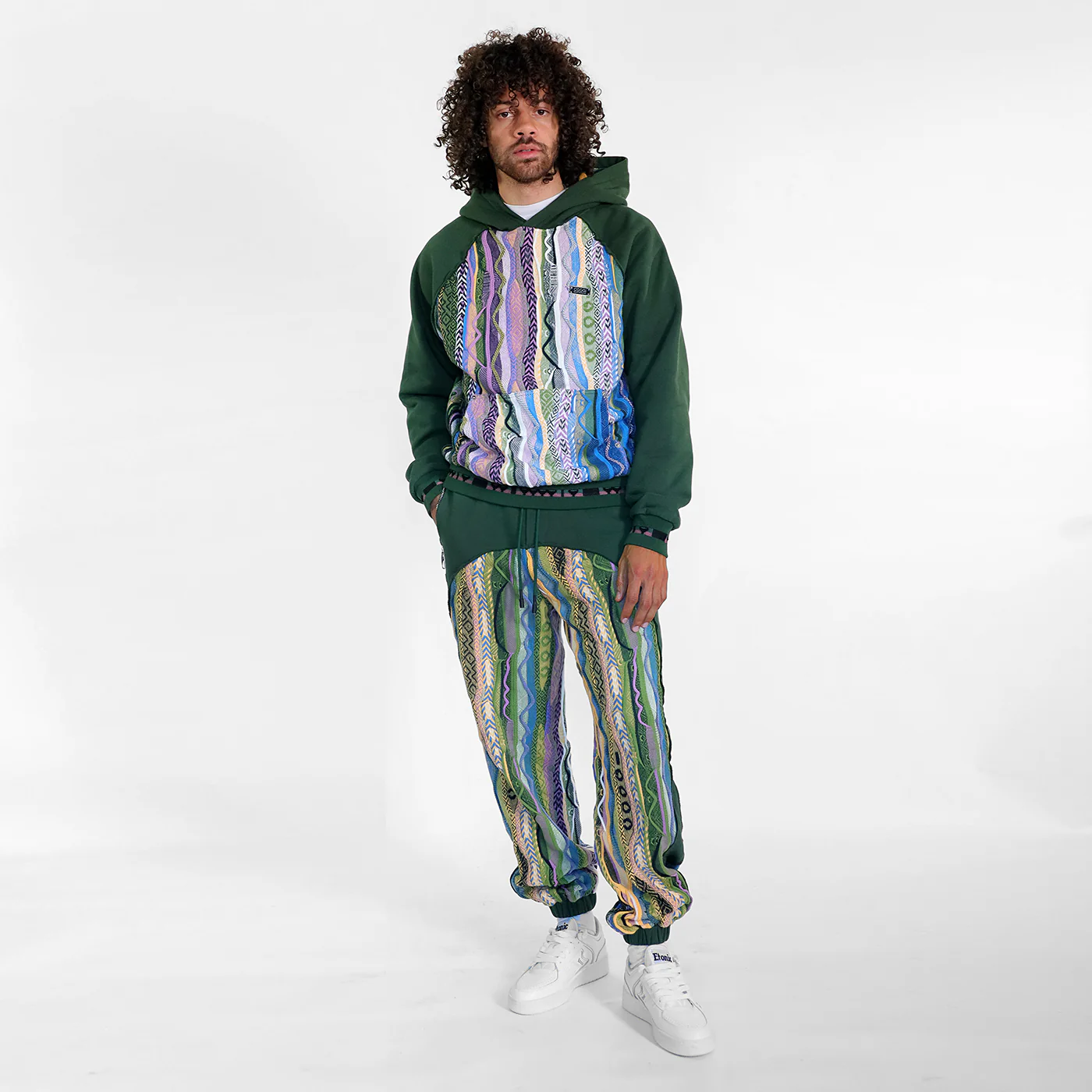 New - COOGI Sweater Pieced Fleece Jogger in Green - Image 5