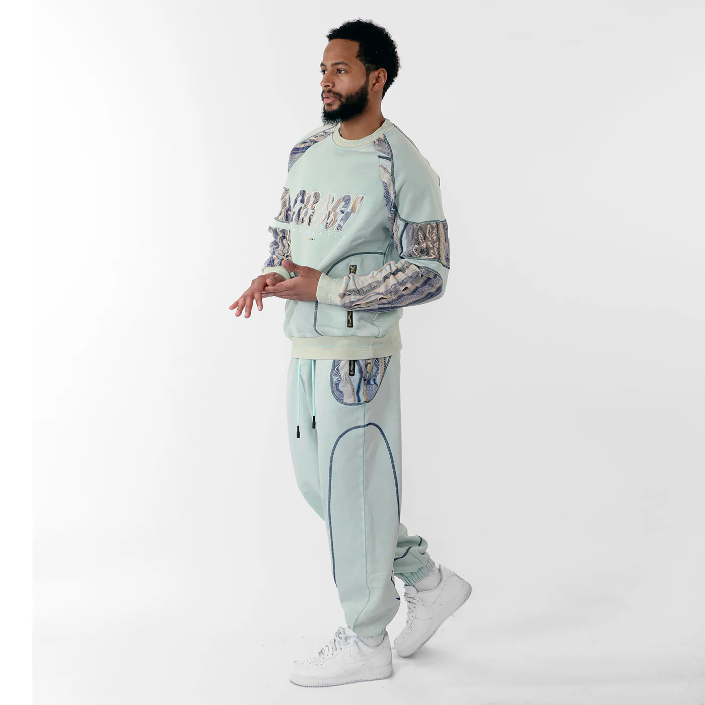 New - COOGI Sweater French Terry Jogger - Mint - Image 3