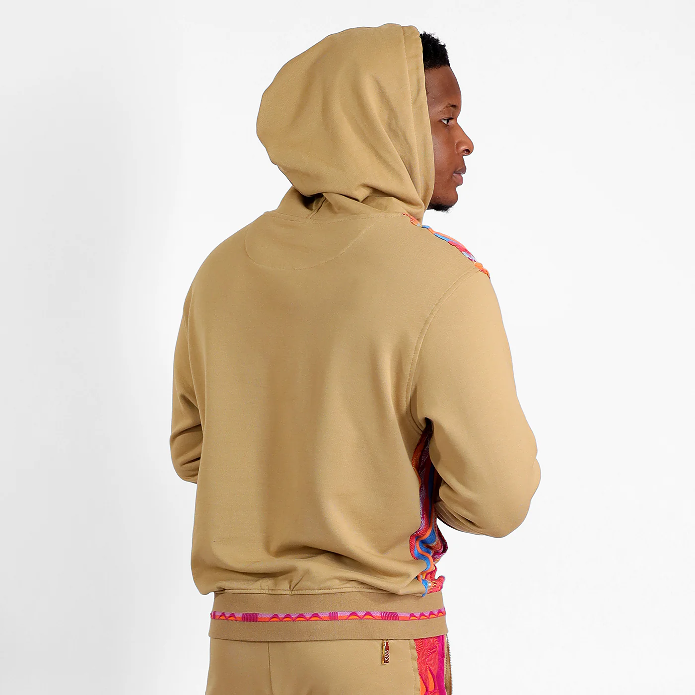 New -COOGI Sweater Pieced Hoody in Khaki - Image 4