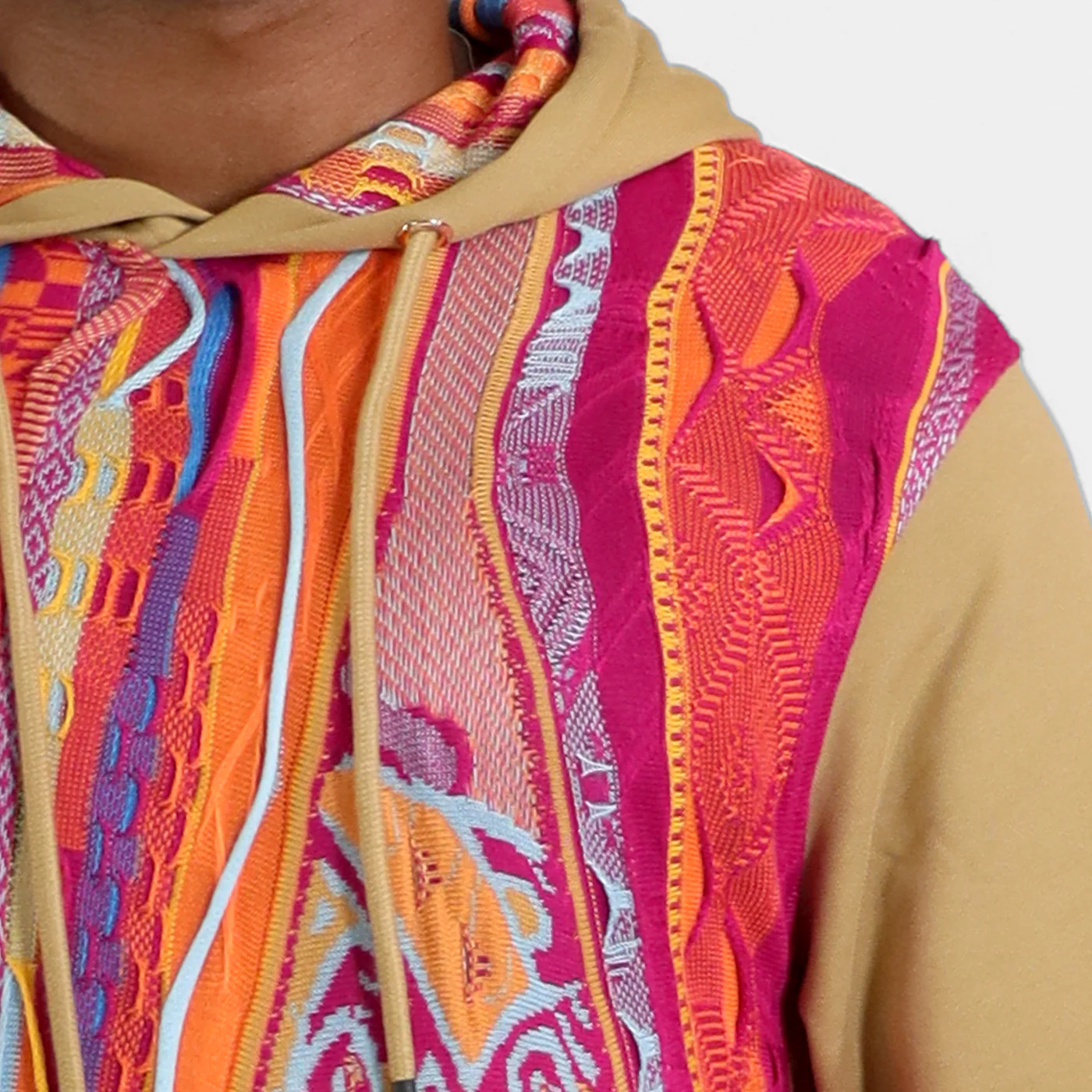 New -COOGI Sweater Pieced Hoody in Khaki - Image 6