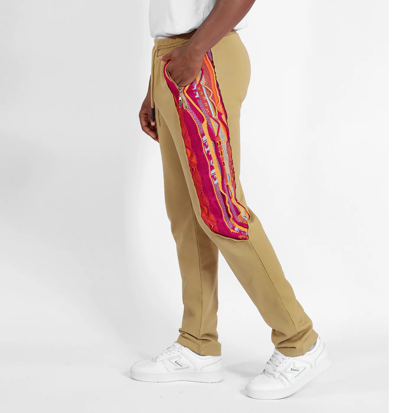 New -COOGI Sweater Pieced Jogger In Khaki - Image 4
