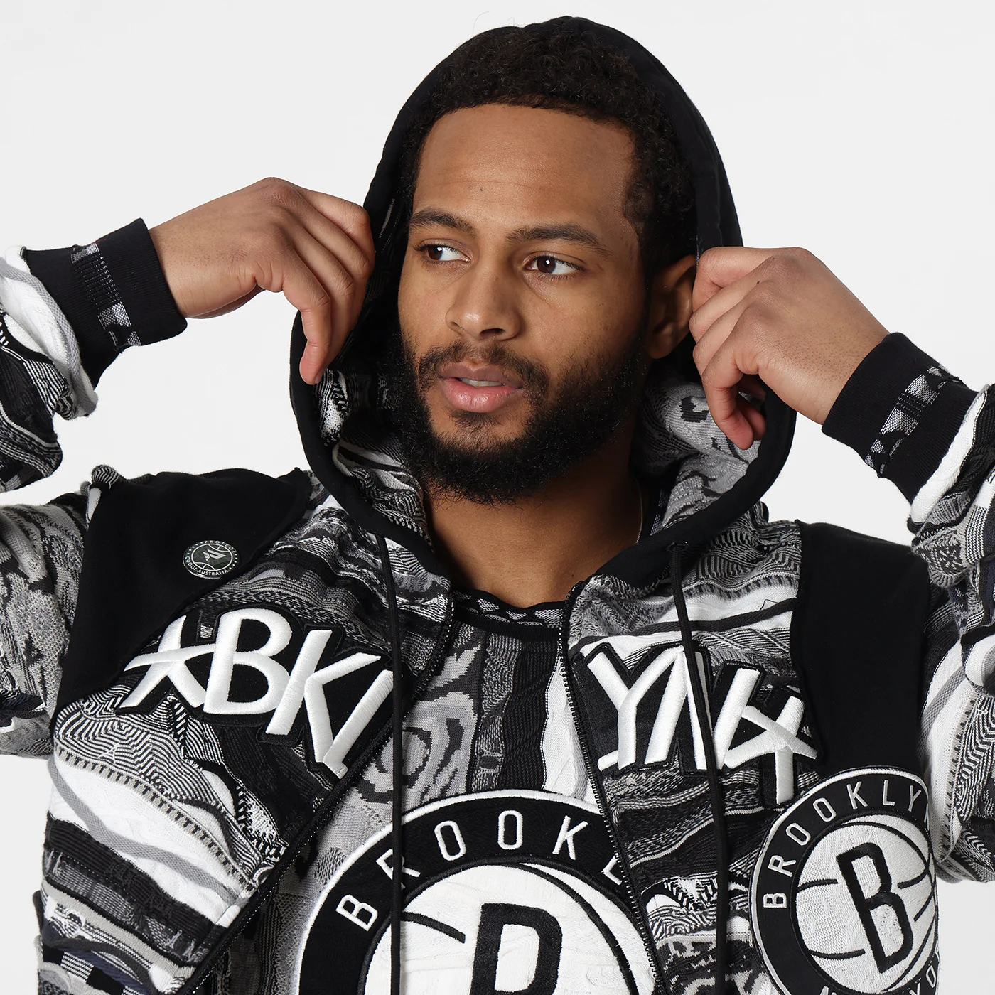 New - COOGI X NBA X Protege -  Brooklyn Nets Full Zip Hoody - Image 7