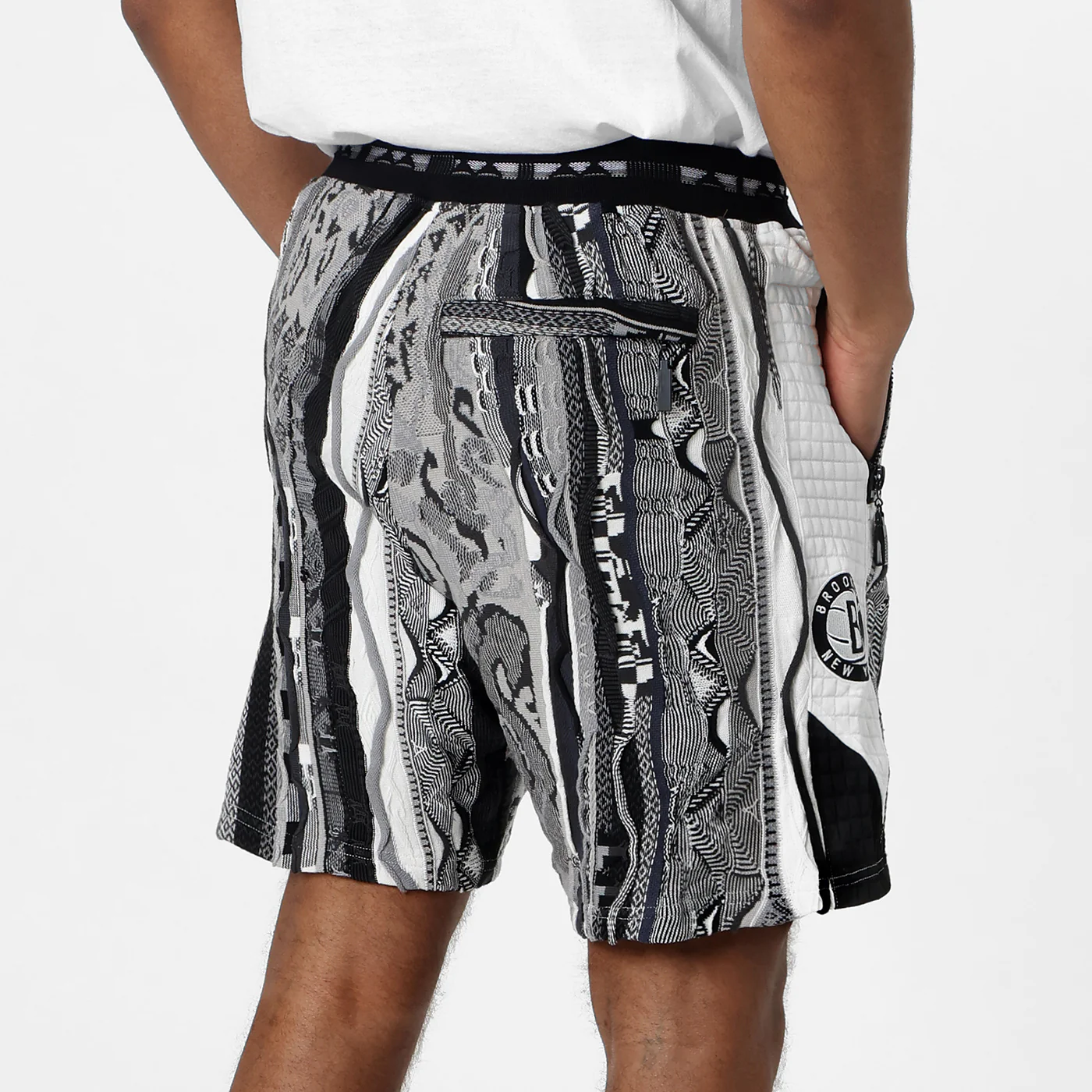 New - COOGI X NBA X Protege - Brooklyn Nets Sweater Knit Basketball Shorts - Image 4