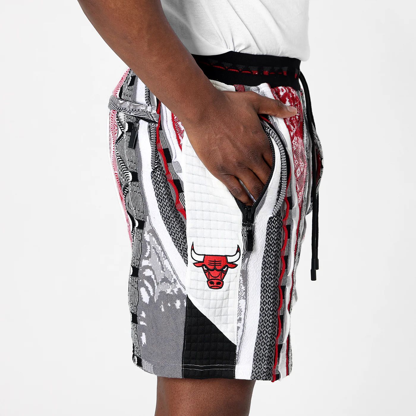 New - COOGI X NBA X Protege - Chicago Bulls Sweater Knit Basketball Shorts - Image 3