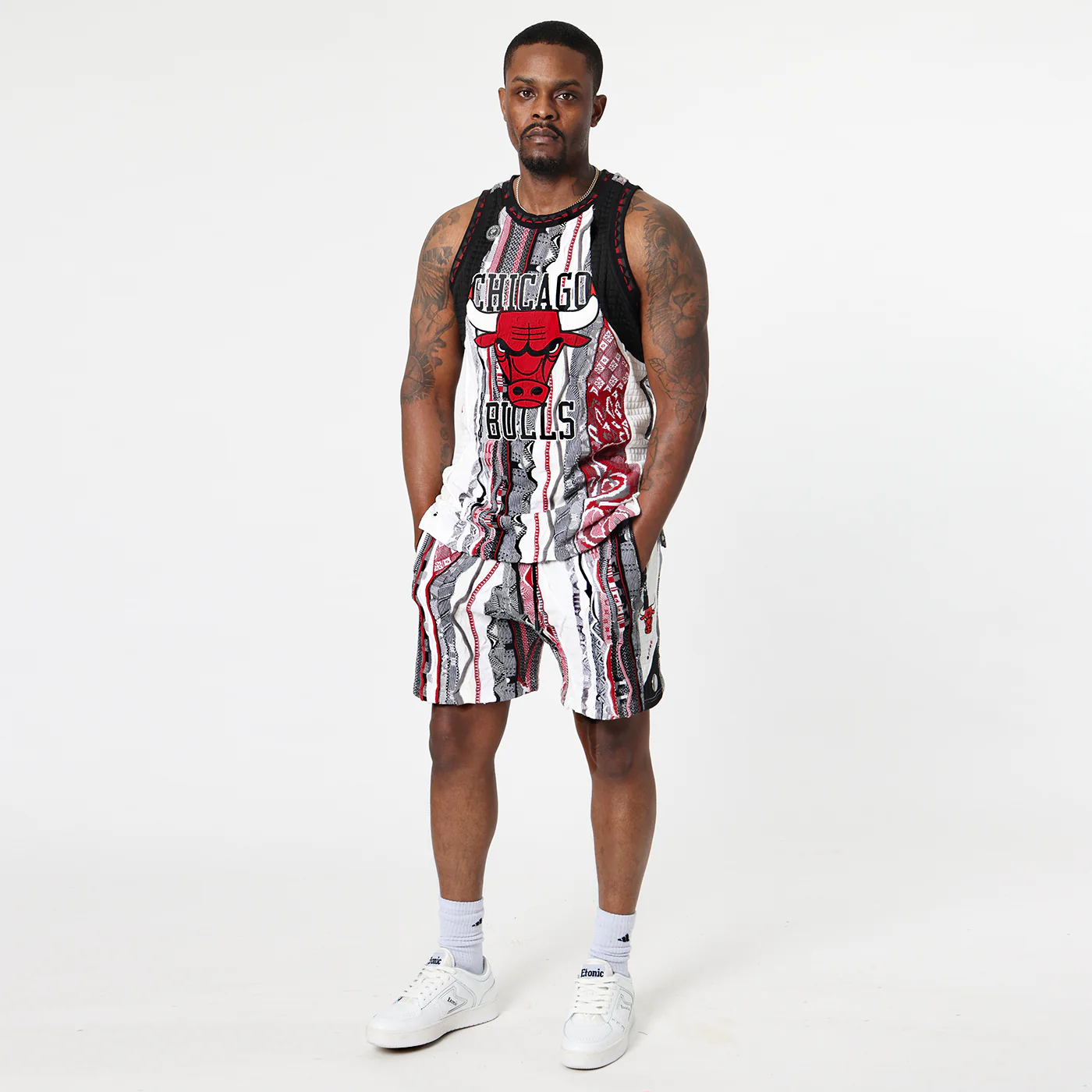 New - COOGI X NBA X Protege - Chicago Bulls Sweater Knit Basketball Shorts - Image 7