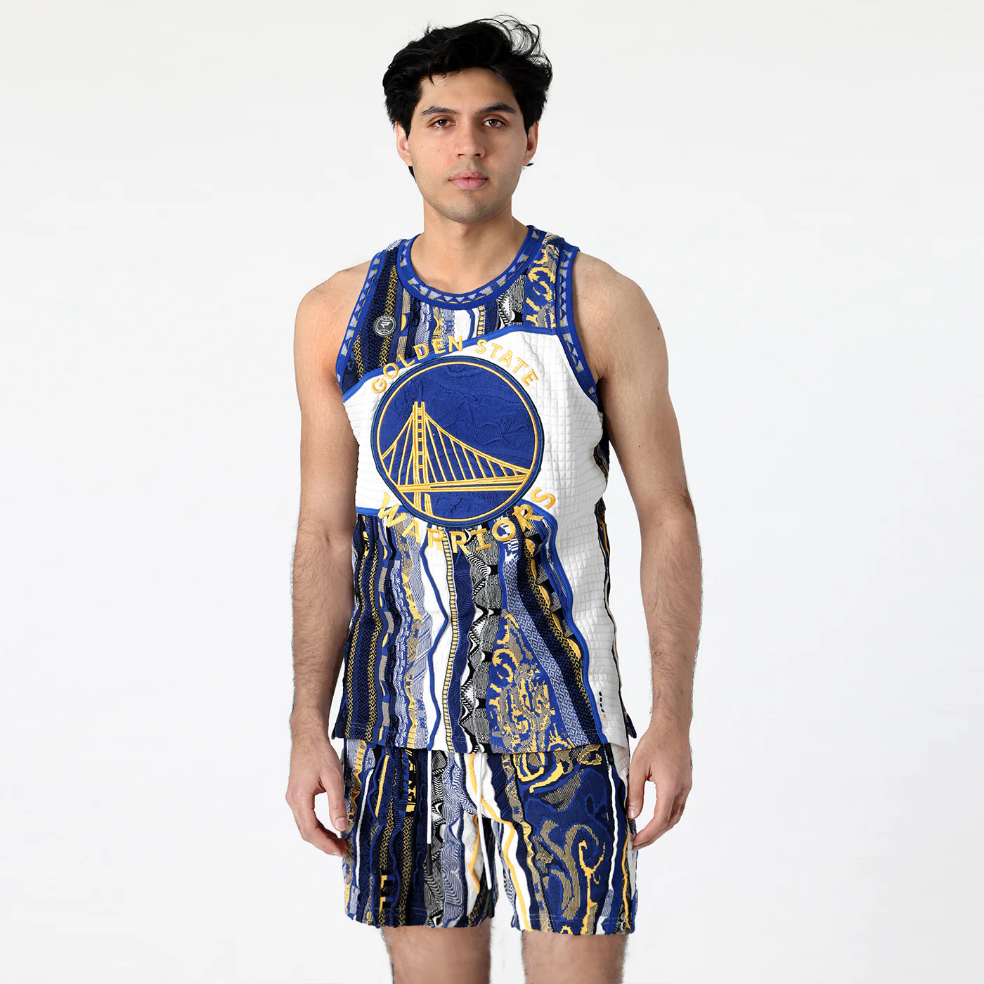 New - COOGI X NBA X Protege -Golden State Warriors Sweater Knit Basketball Shorts - Image 5