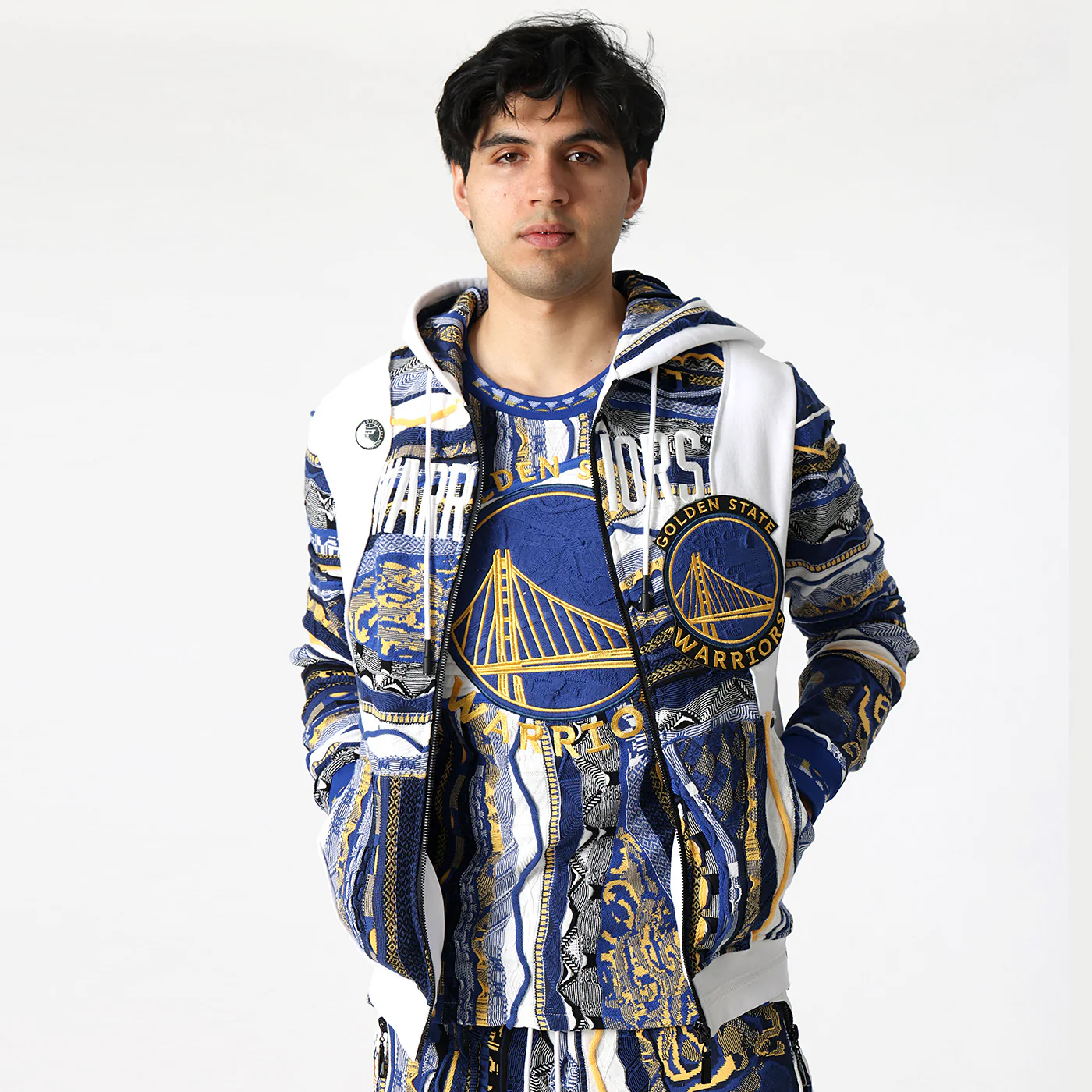 New - COOGI X NBA X Protege - Golden State Warriors Full Zip Hoody - Image 3