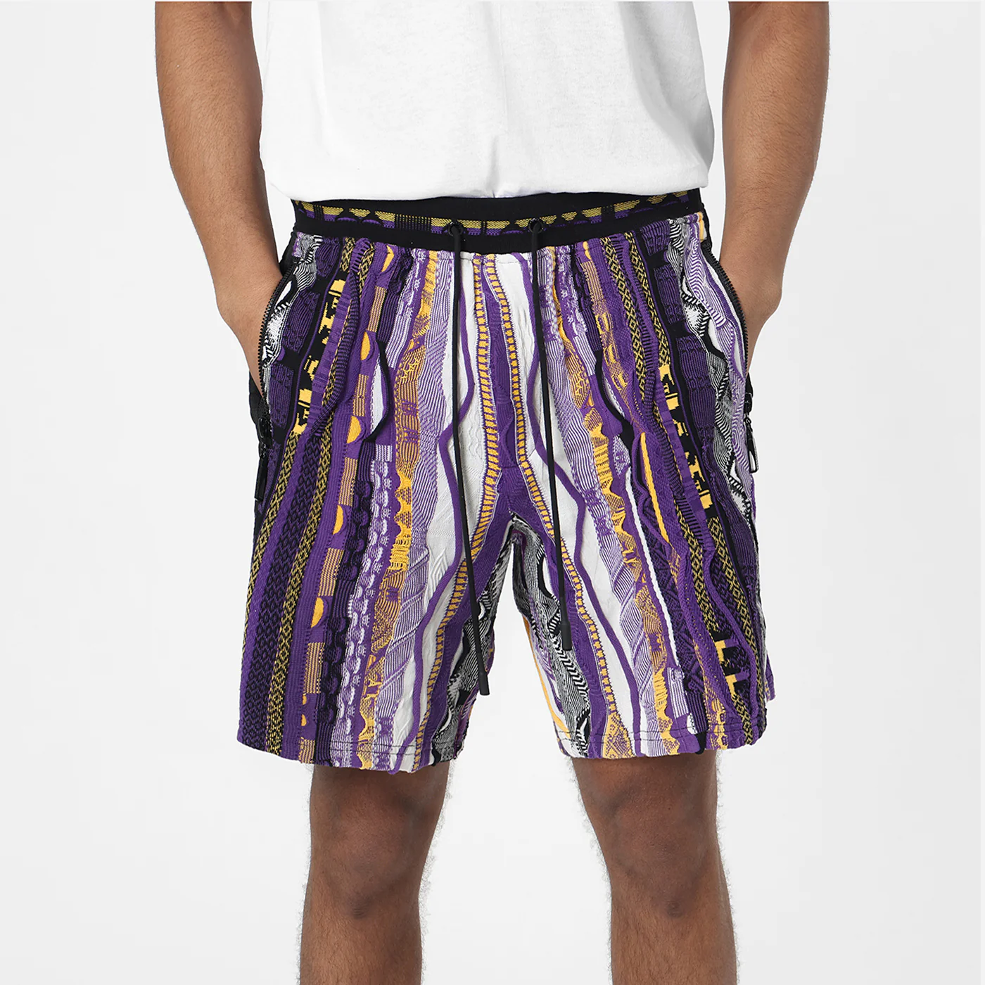 New - COOGI X NBA X Protege - Lakers Sweater Knit Basketball Shorts - Image 2