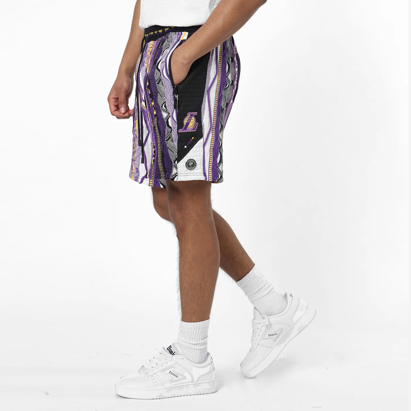 New - COOGI X NBA X Protege - Lakers Sweater Knit Basketball Shorts - Image 4