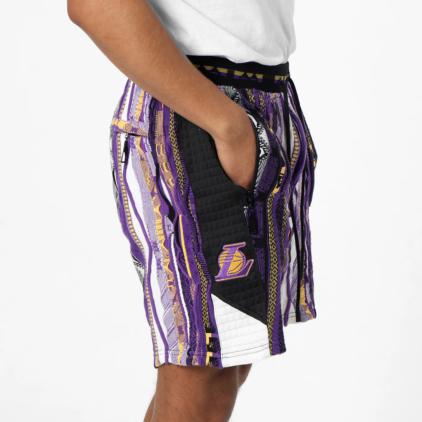 New - COOGI X NBA X Protege - Lakers Sweater Knit Basketball Shorts - Image 5