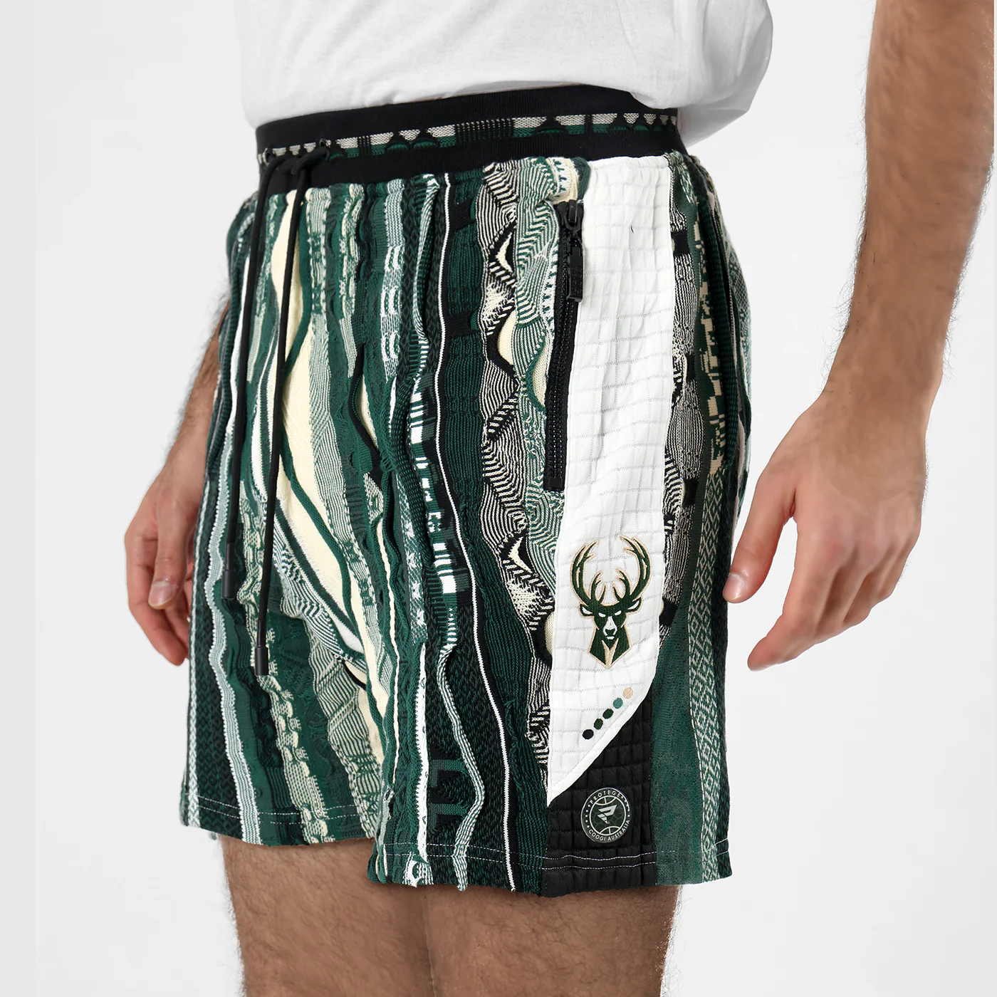 New - COOGI X NBA X Protege - Milwaukee Bucks Sweater Knit Basketball Shorts - Image 3