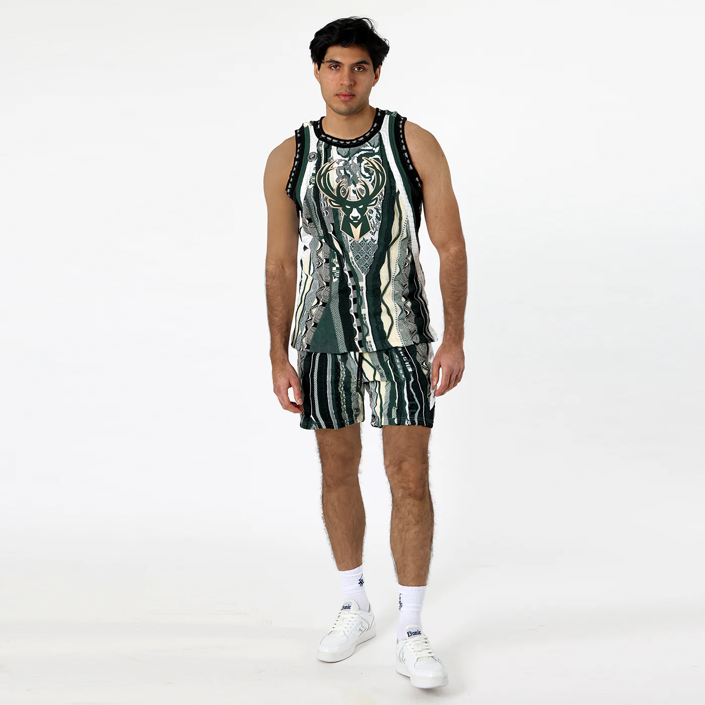 New - COOGI X NBA X Protege - Milwaukee Bucks Sweater Knit Basketball Shorts - Image 6