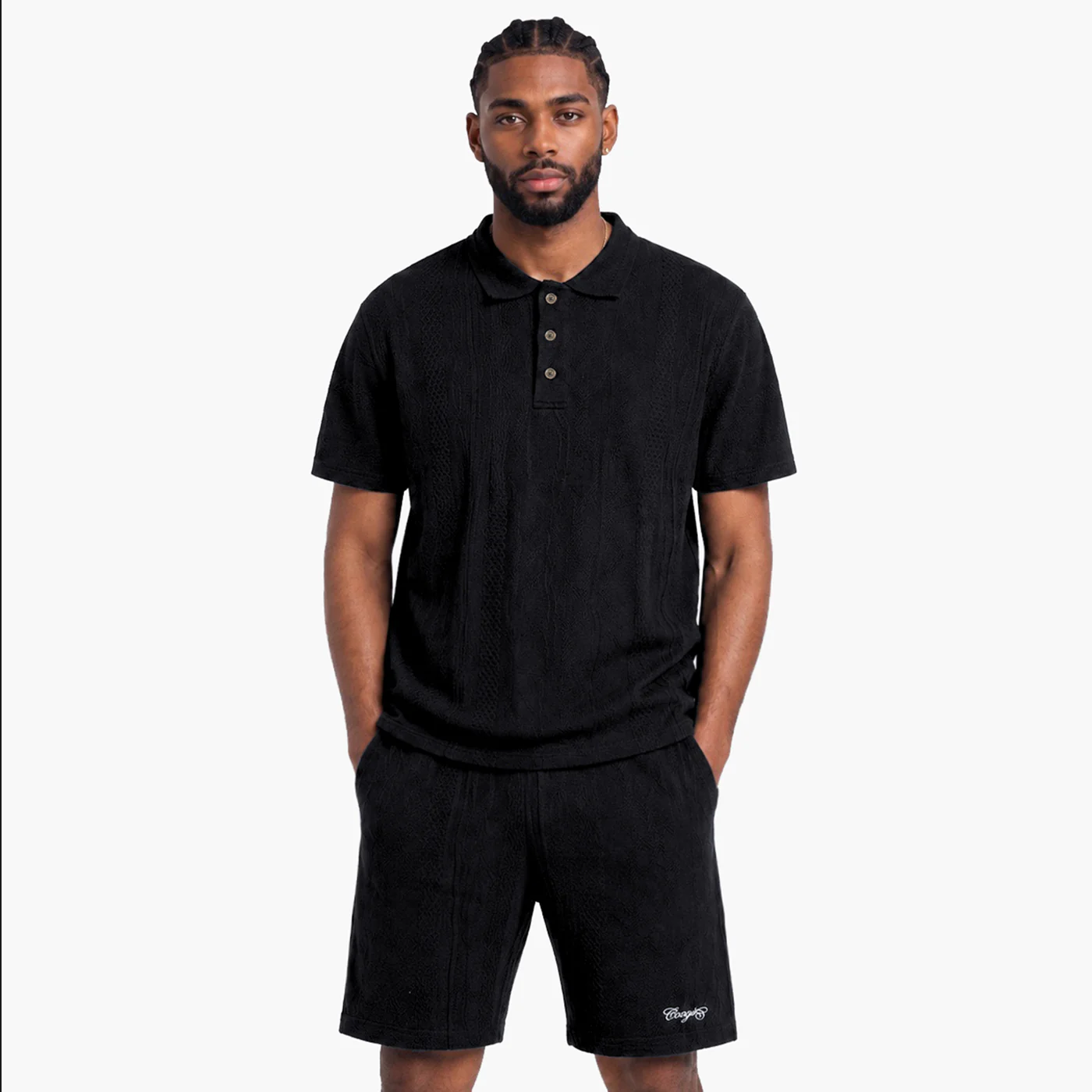 New - COOGILight Weight Sweater Knit BlackOut Polo - Image 4