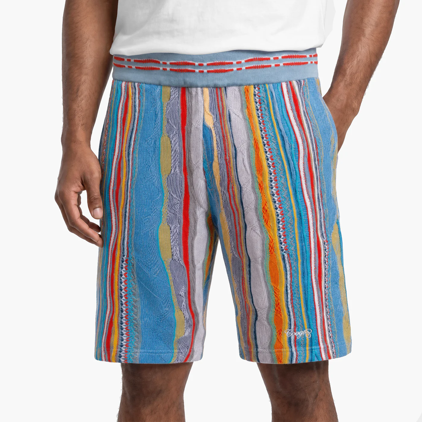 New -COOGI Light Weight Sweater Knit Shorts in Gray and Blue - Image 2