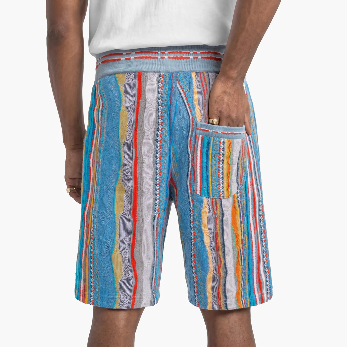 New -COOGI Light Weight Sweater Knit Shorts in Gray and Blue - Image 3