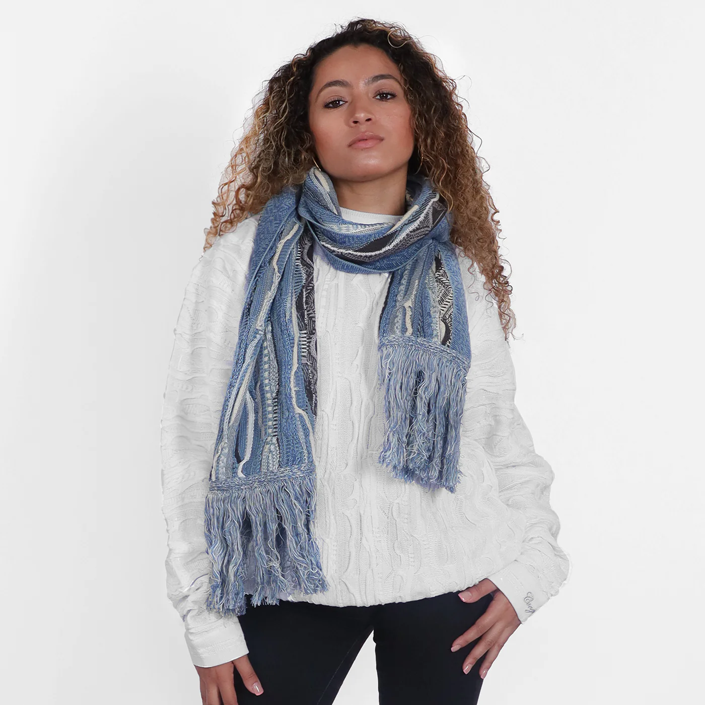 New - Pacific Blues Sweater Knit Scarf - Image 3